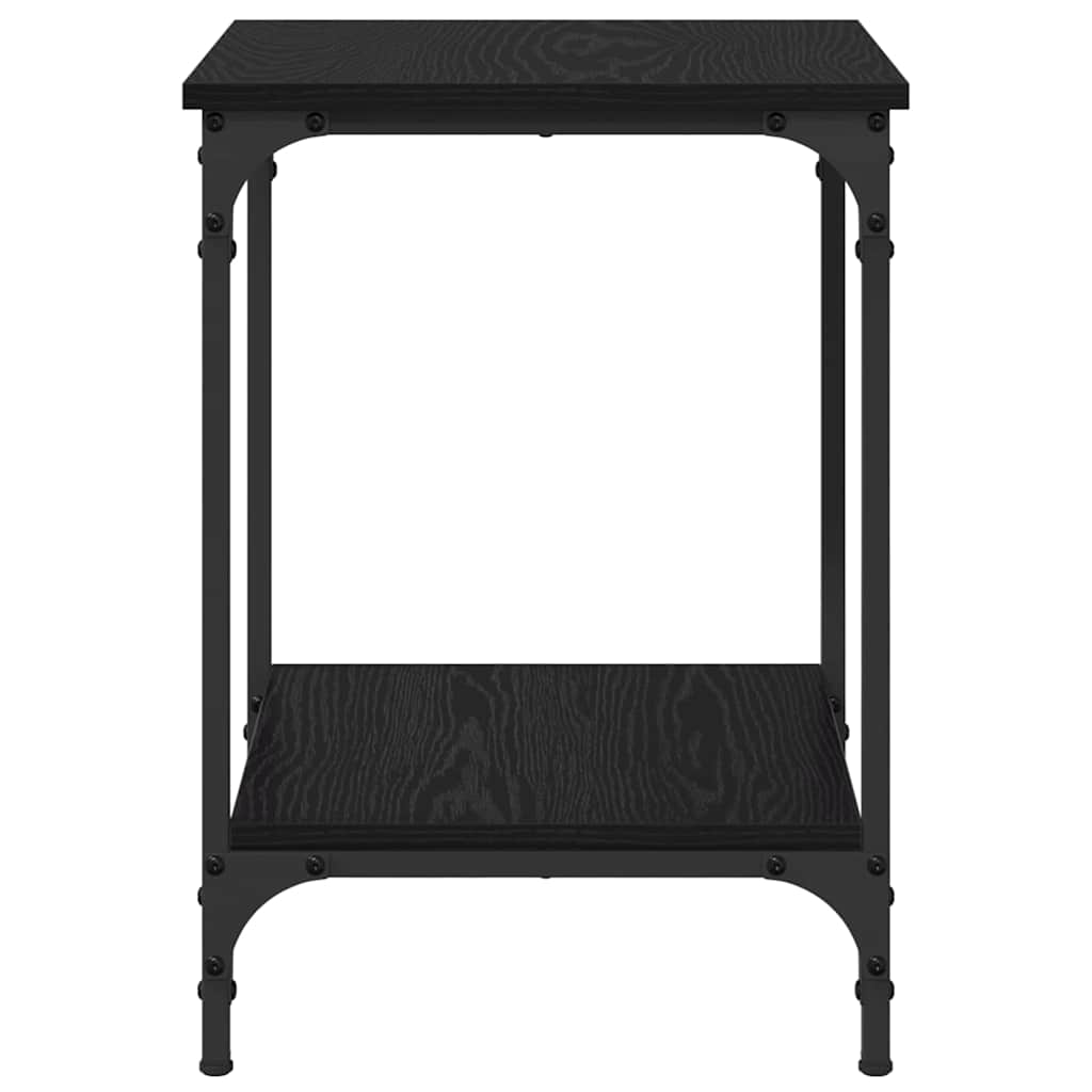 Salontafel Zwart Eiken 40 x 40 x 55 cm Bewerkt hout is nu te koop bij PeponiXL, paradijselijk wonen!