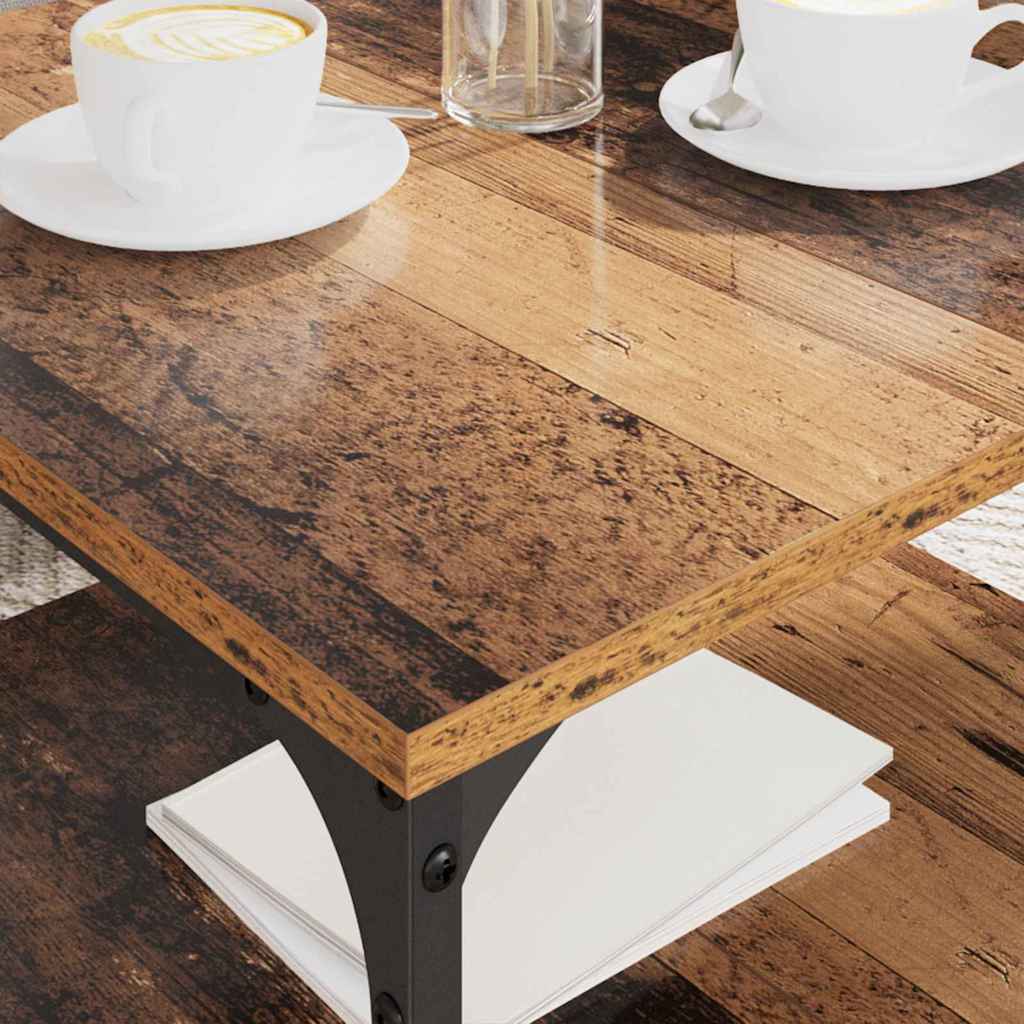 Salontafel Oud Hout 55 x 55 x 40 cm Bewerkt hout is nu te koop bij PeponiXL, paradijselijk wonen!