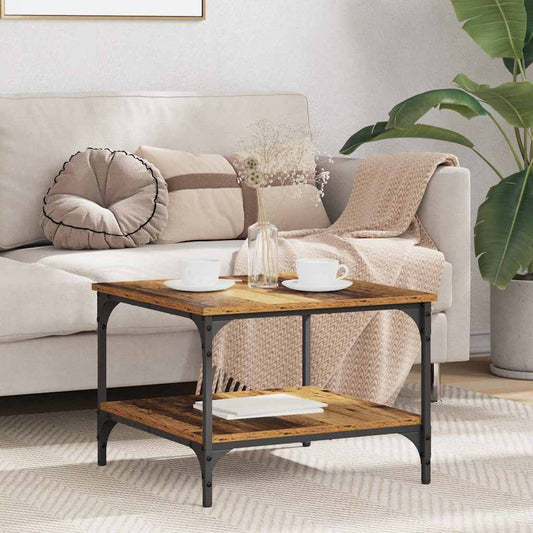 Salontafel Oud Hout 55 x 55 x 40 cm Bewerkt hout is nu te koop bij PeponiXL, paradijselijk wonen!