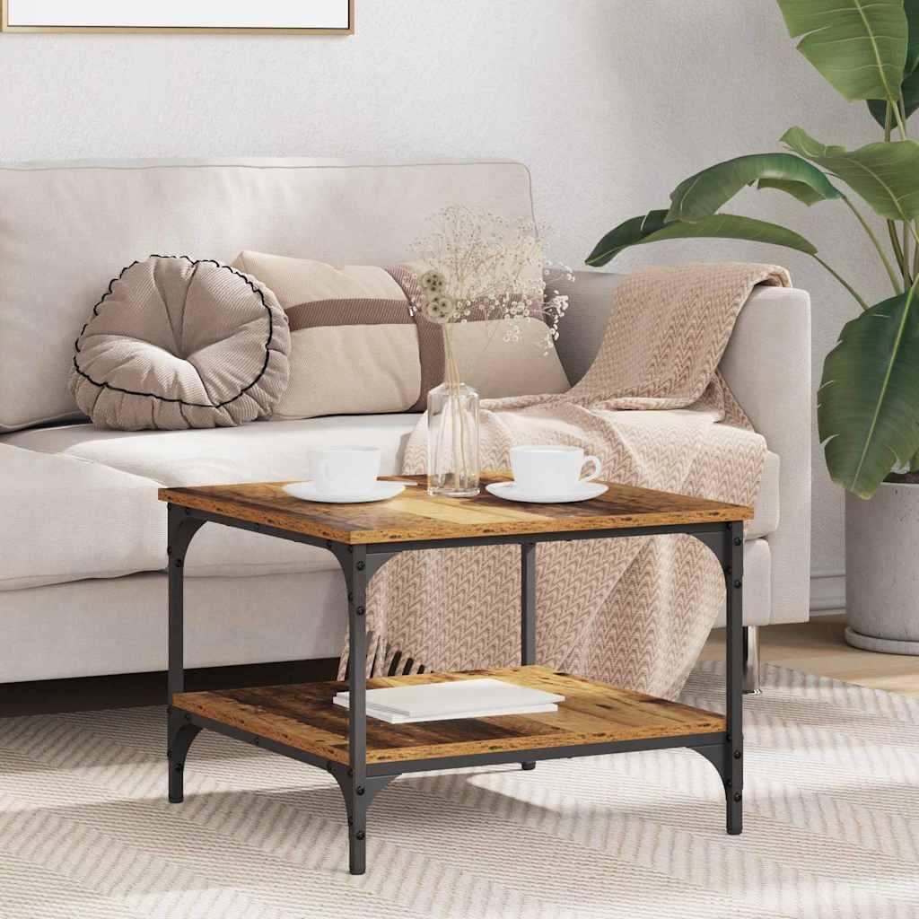 Salontafel Oud Hout 55 x 55 x 40 cm Bewerkt hout is nu te koop bij PeponiXL, paradijselijk wonen!