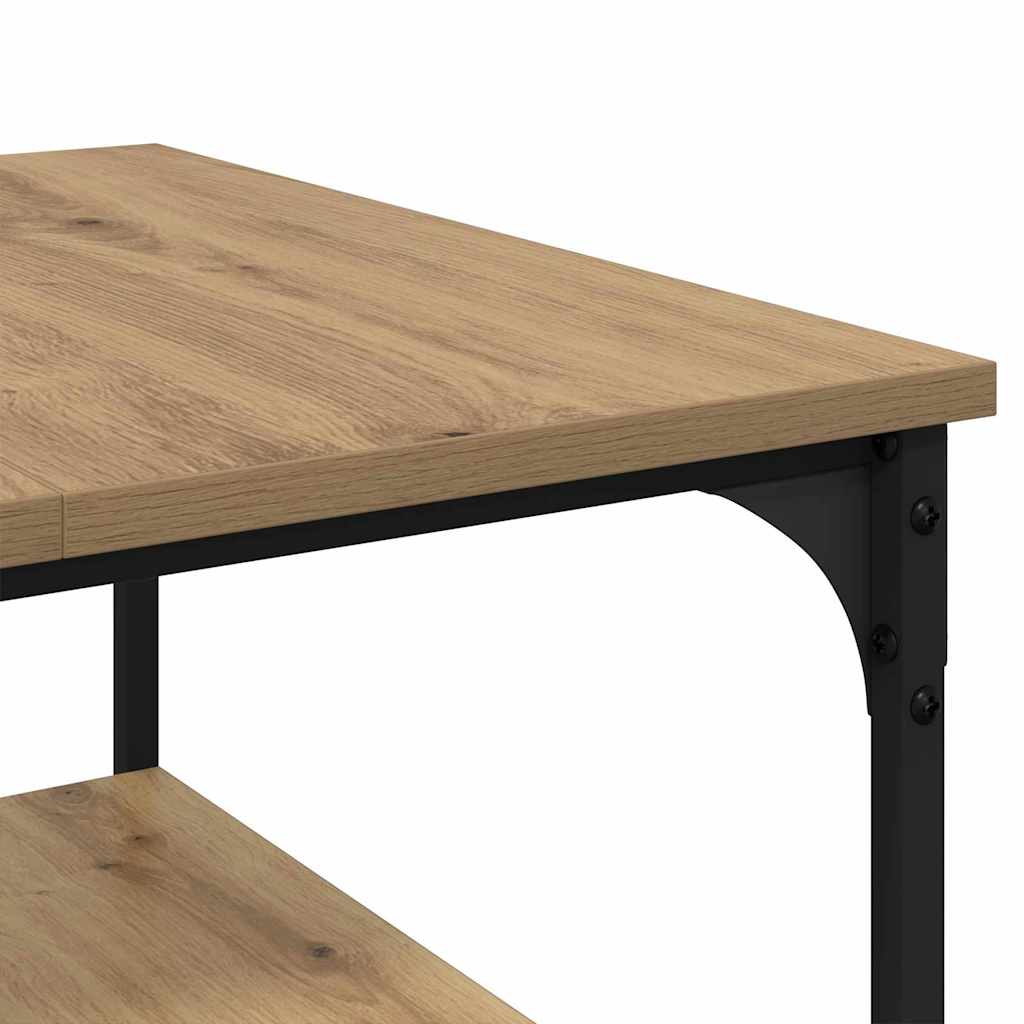 Salontafel Artisan Eiken 55 x 55 x 40 cm Bewerkt hout is nu te koop bij PeponiXL, paradijselijk wonen!