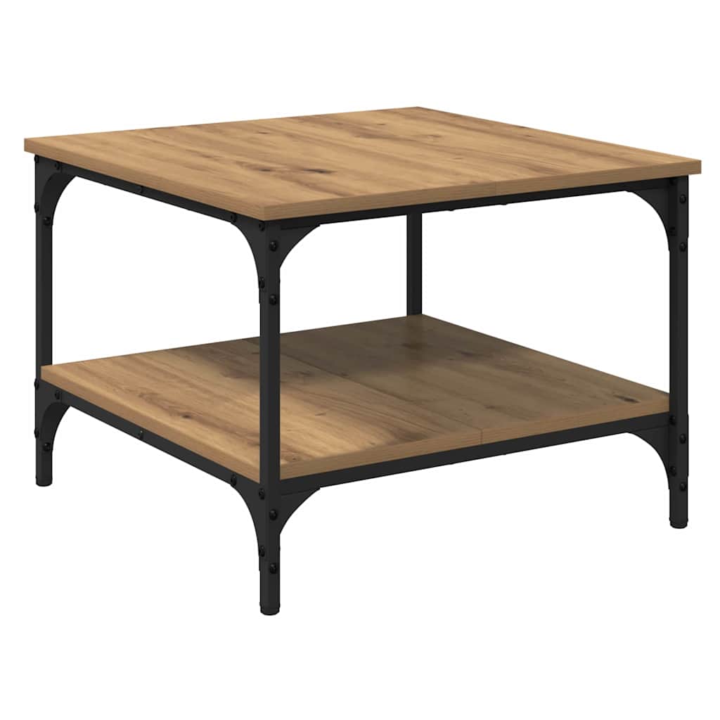 Salontafel Artisan Eiken 55 x 55 x 40 cm Bewerkt hout is nu te koop bij PeponiXL, paradijselijk wonen!