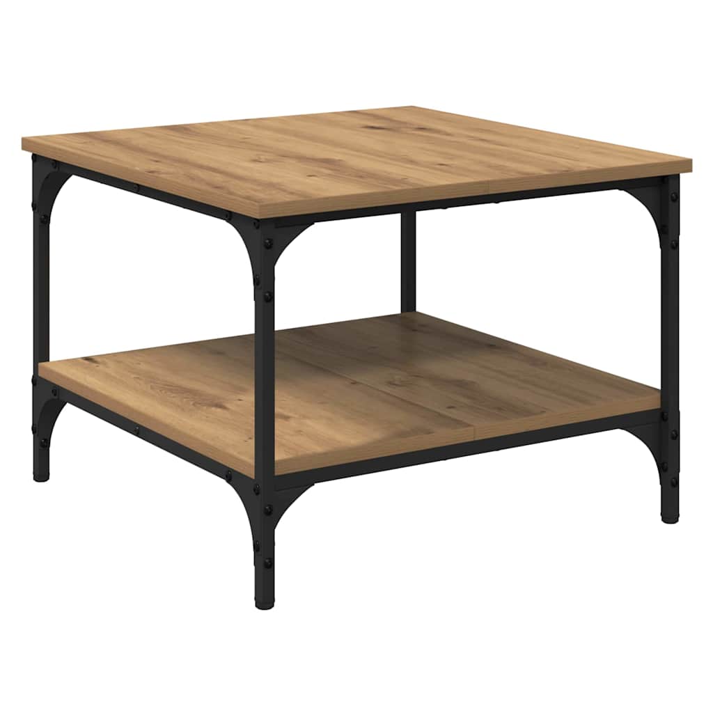 Salontafel Artisan Eiken 55 x 55 x 40 cm Bewerkt hout is nu te koop bij PeponiXL, paradijselijk wonen!