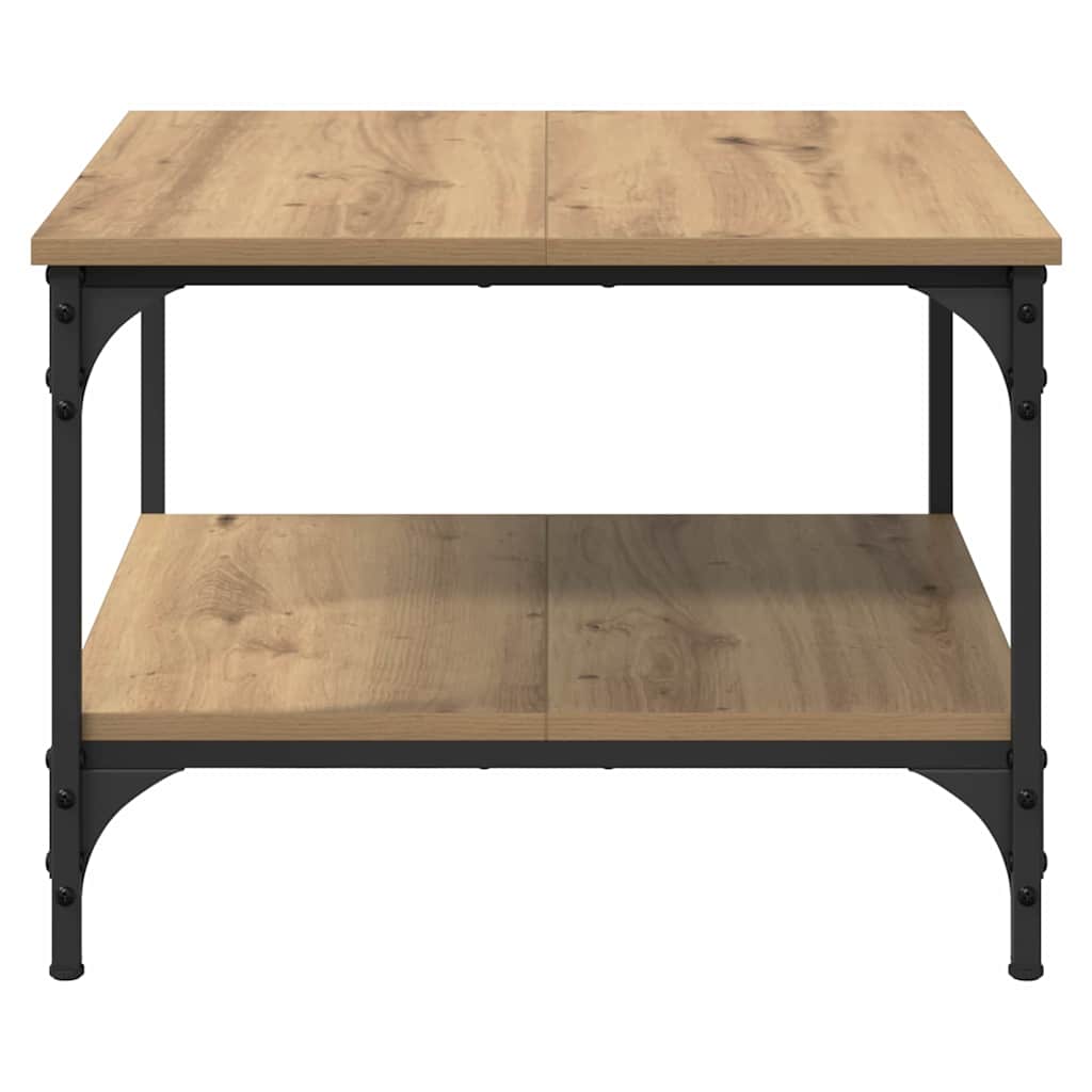 Salontafel Artisan Eiken 55 x 55 x 40 cm Bewerkt hout is nu te koop bij PeponiXL, paradijselijk wonen!