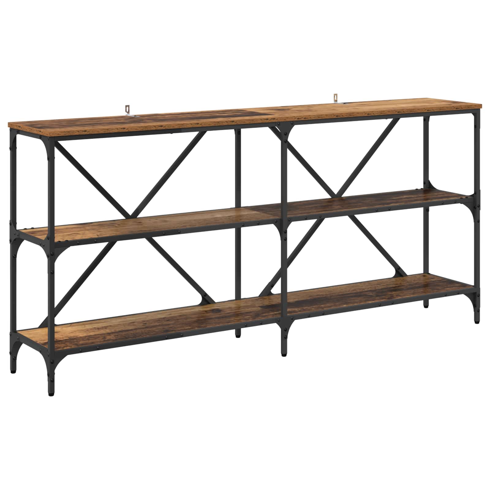 Wandtafel met plank Oud Hout 160 x 30 x 75 cm Bewerkt hout is nu te koop bij PeponiXL, paradijselijk wonen!