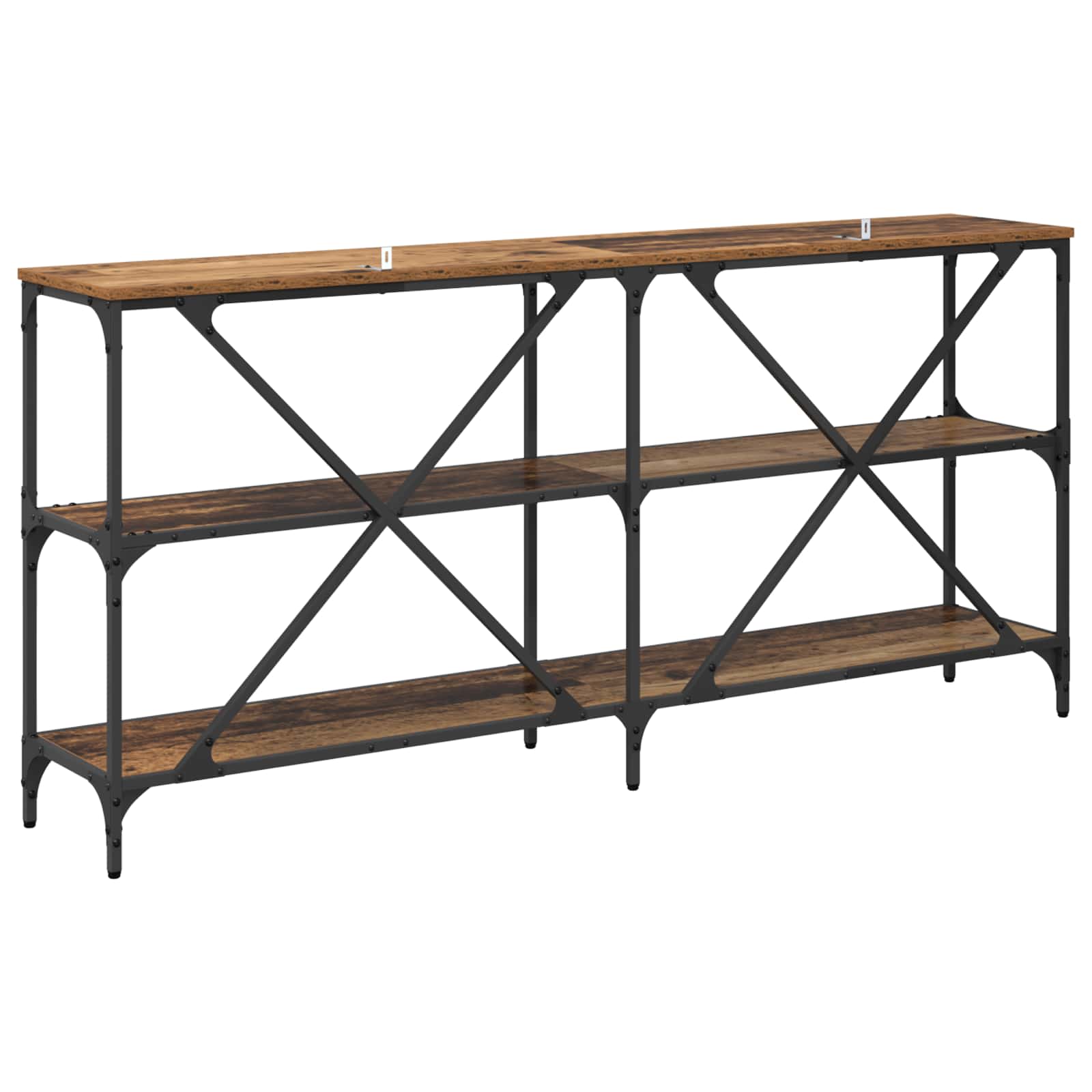Wandtafel met plank Oud Hout 160 x 30 x 75 cm Bewerkt hout is nu te koop bij PeponiXL, paradijselijk wonen!