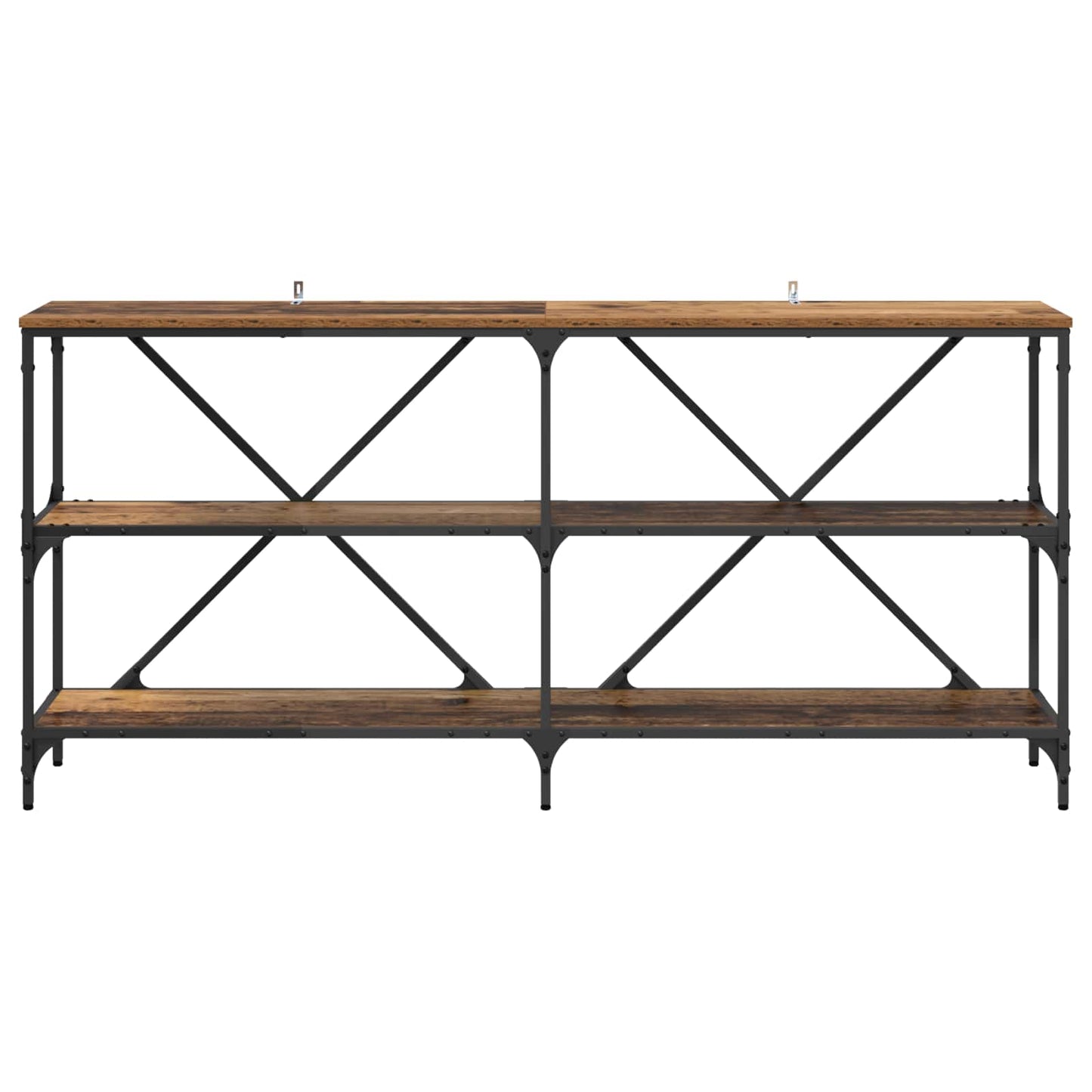 Wandtafel met plank Oud Hout 160 x 30 x 75 cm Bewerkt hout is nu te koop bij PeponiXL, paradijselijk wonen!