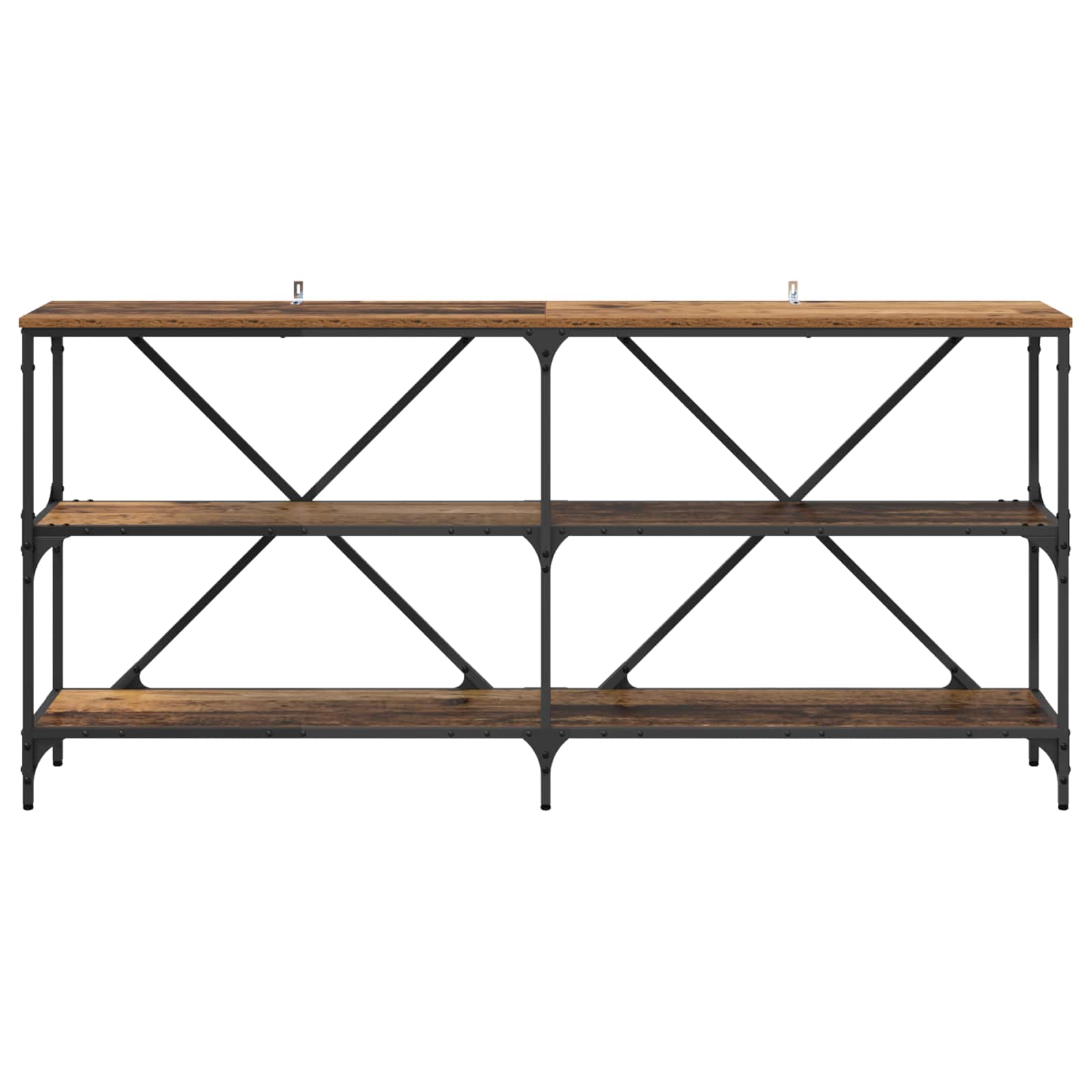Wandtafel met plank Oud Hout 160 x 30 x 75 cm Bewerkt hout is nu te koop bij PeponiXL, paradijselijk wonen!