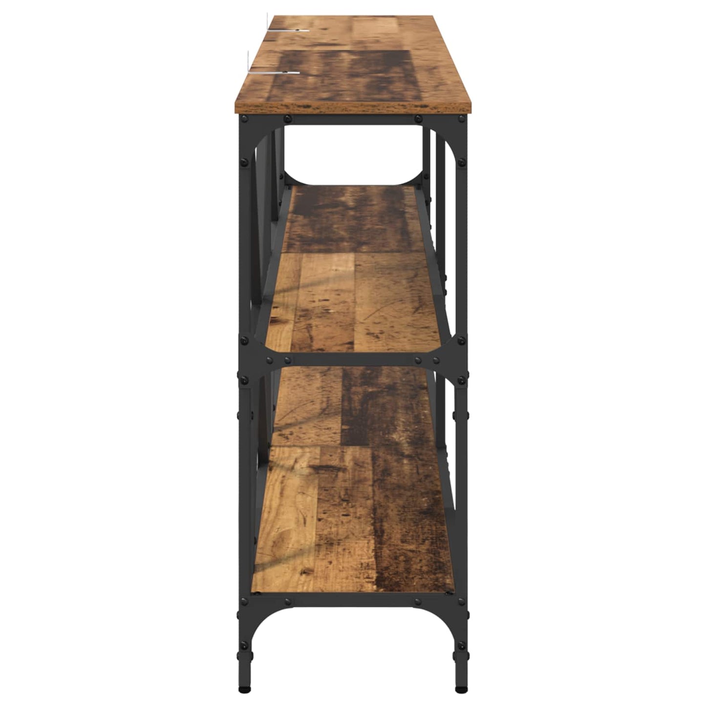 Wandtafel met plank Oud Hout 160 x 30 x 75 cm Bewerkt hout is nu te koop bij PeponiXL, paradijselijk wonen!