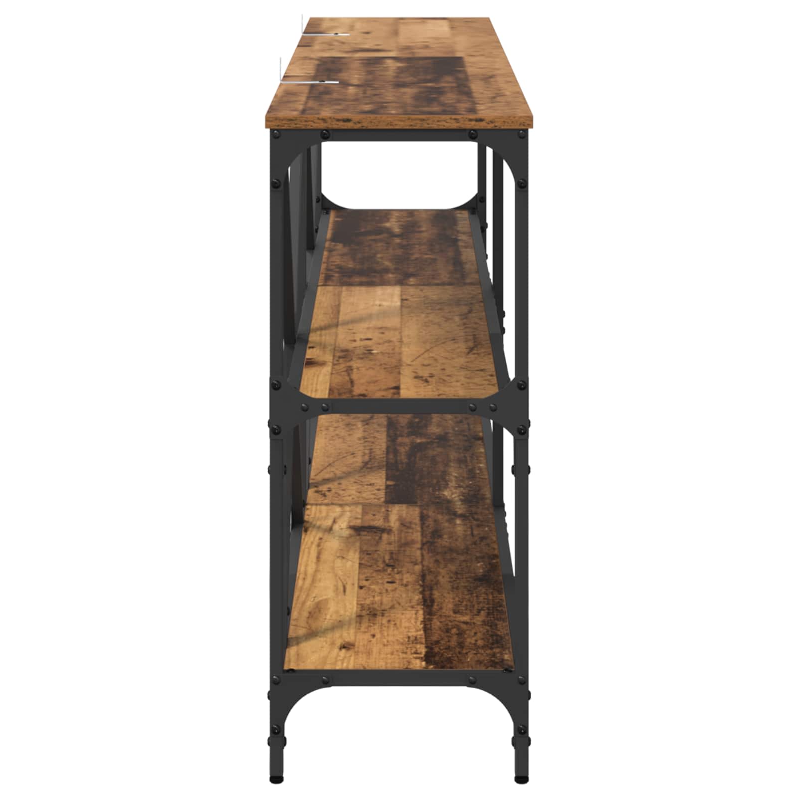 Wandtafel met plank Oud Hout 160 x 30 x 75 cm Bewerkt hout is nu te koop bij PeponiXL, paradijselijk wonen!