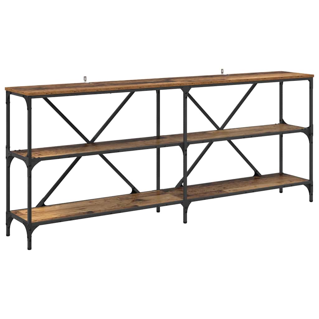 Wandtafel met plank Oudhout 180 x 30 x 75 cm Bewerkt hout is nu te koop bij PeponiXL, paradijselijk wonen!