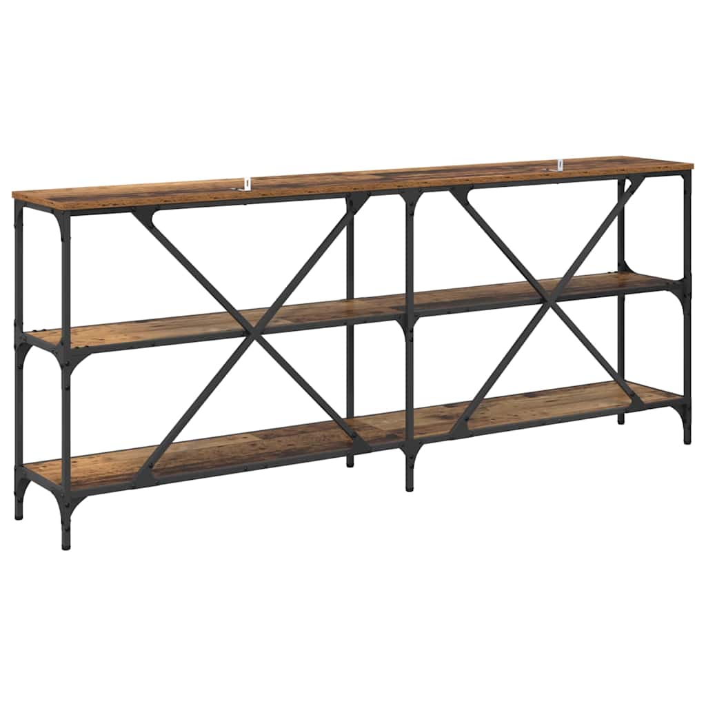 Wandtafel met plank Oudhout 180 x 30 x 75 cm Bewerkt hout is nu te koop bij PeponiXL, paradijselijk wonen!