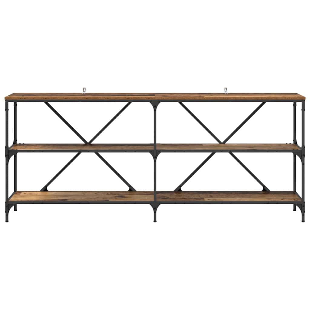 Wandtafel met plank Oudhout 180 x 30 x 75 cm Bewerkt hout is nu te koop bij PeponiXL, paradijselijk wonen!