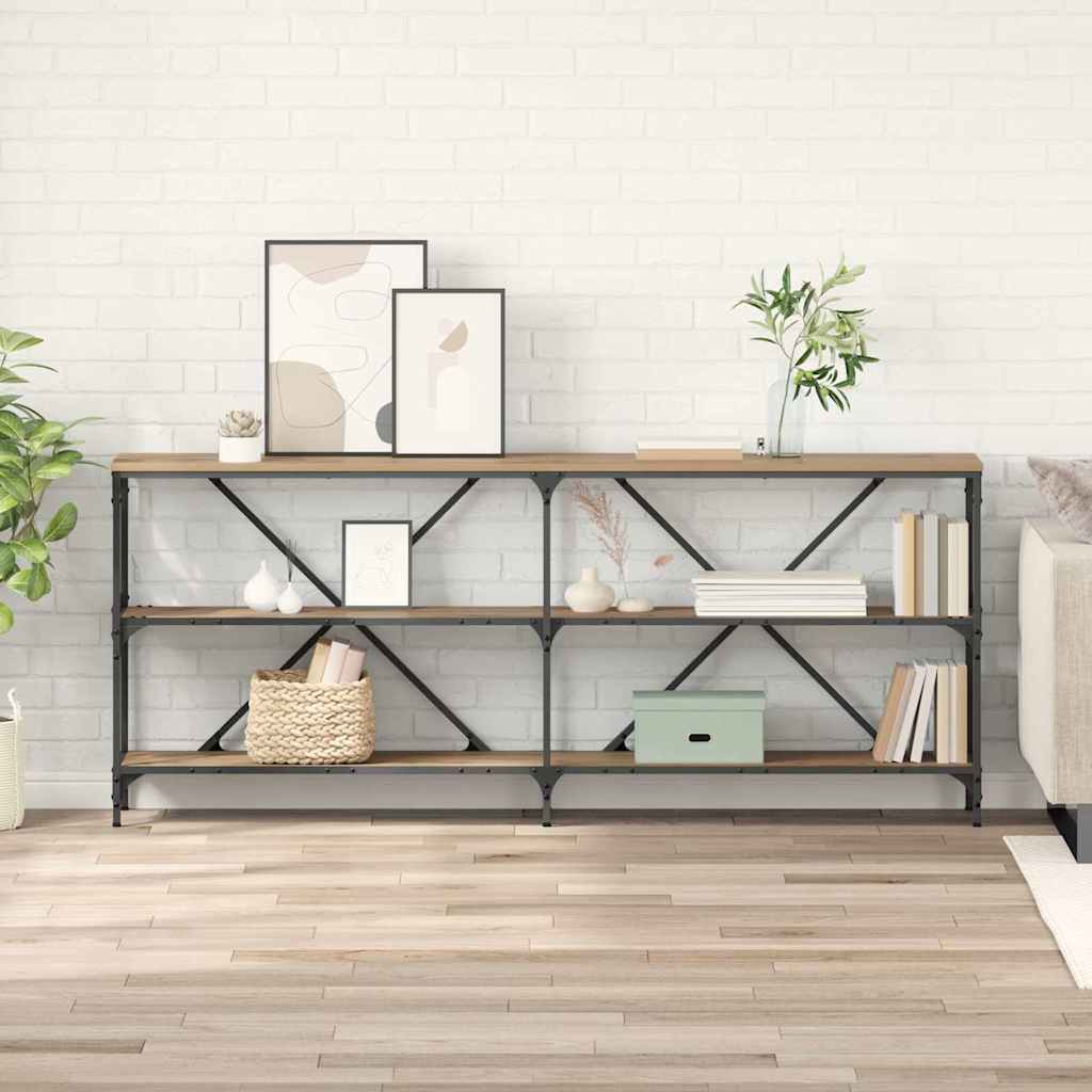 Wandtafel met plank Artisan Eiken 180 x 30 x 75 cm Bewerkt hout is nu te koop bij PeponiXL, paradijselijk wonen!