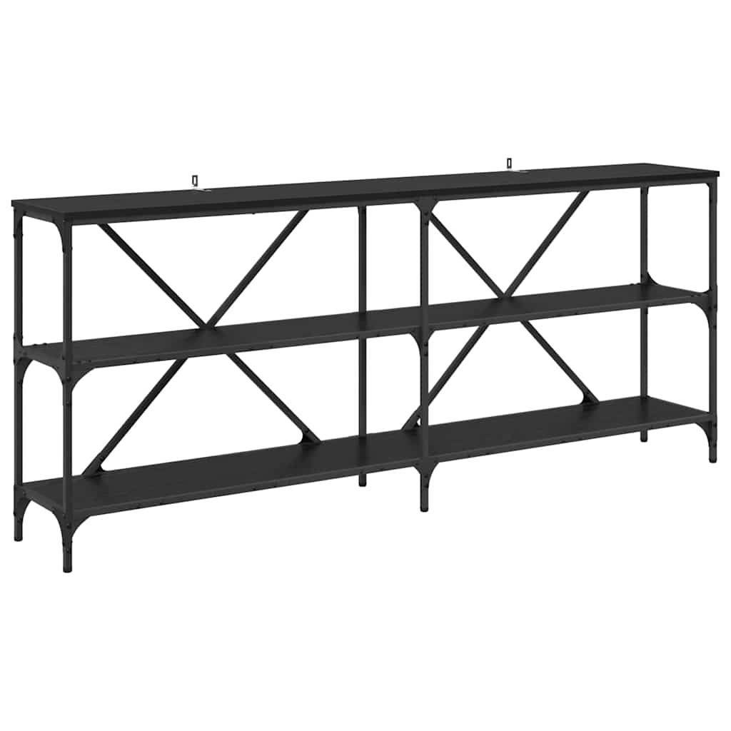 Wandtafel met plank Zwart Eiken 180 x 30 x 75 cm Bewerkt hout is nu te koop bij PeponiXL, paradijselijk wonen!