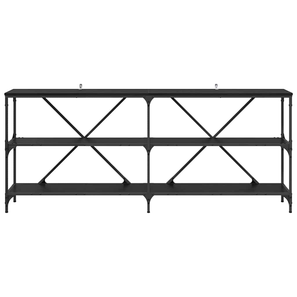 Wandtafel met plank Zwart Eiken 180 x 30 x 75 cm Bewerkt hout is nu te koop bij PeponiXL, paradijselijk wonen!