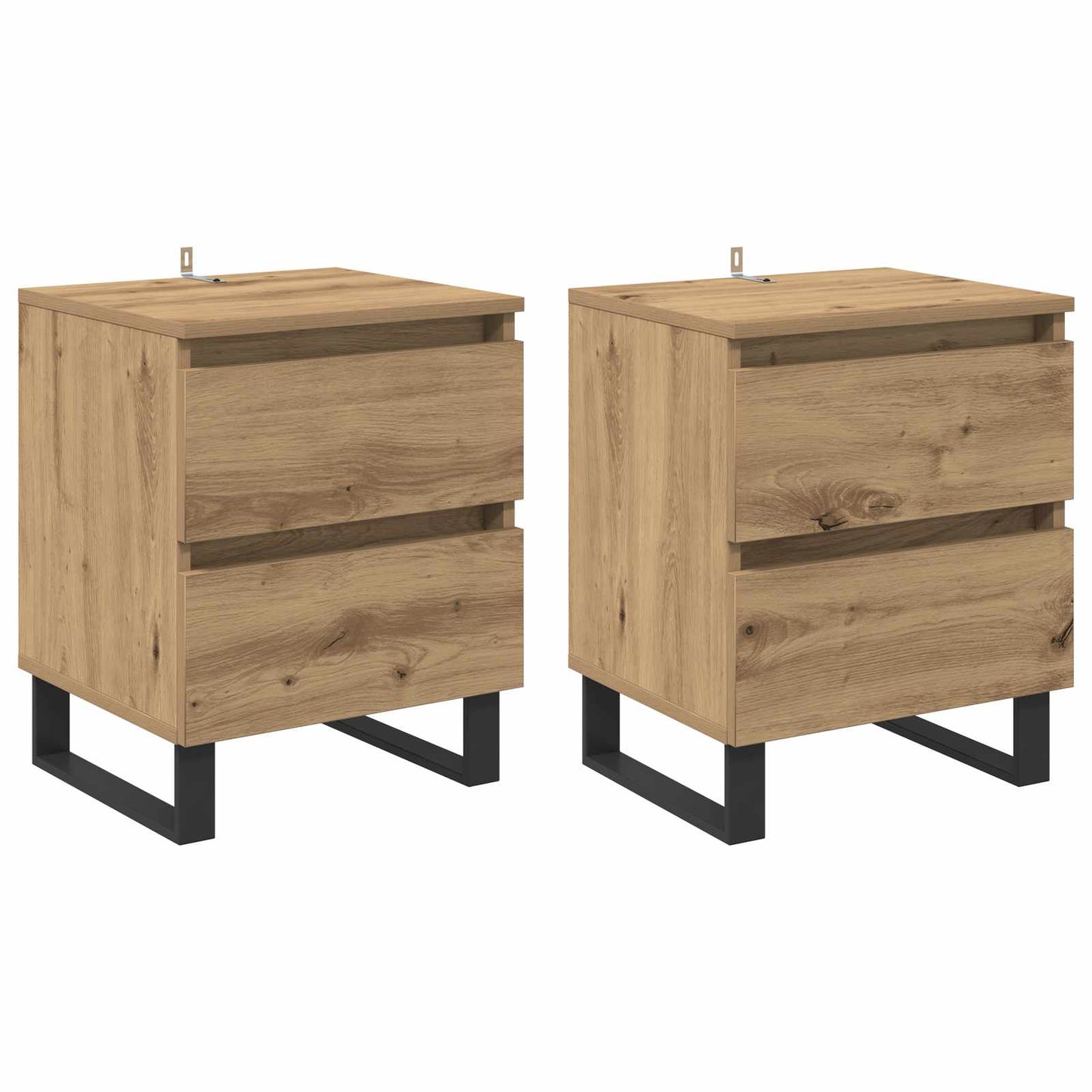 Nachtkastje 2 pcs Artisan Eiken 40 x 35 x 50 cm Bewerkt hout is nu te koop bij PeponiXL, paradijselijk wonen!