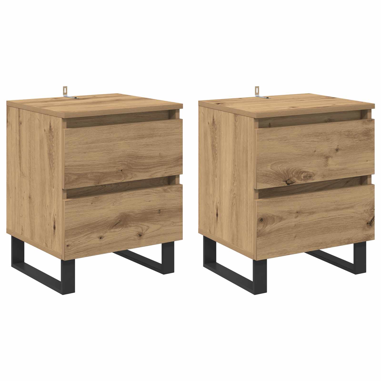 Nachtkastje 2 pcs Artisan Eiken 40 x 35 x 50 cm Bewerkt hout is nu te koop bij PeponiXL, paradijselijk wonen!