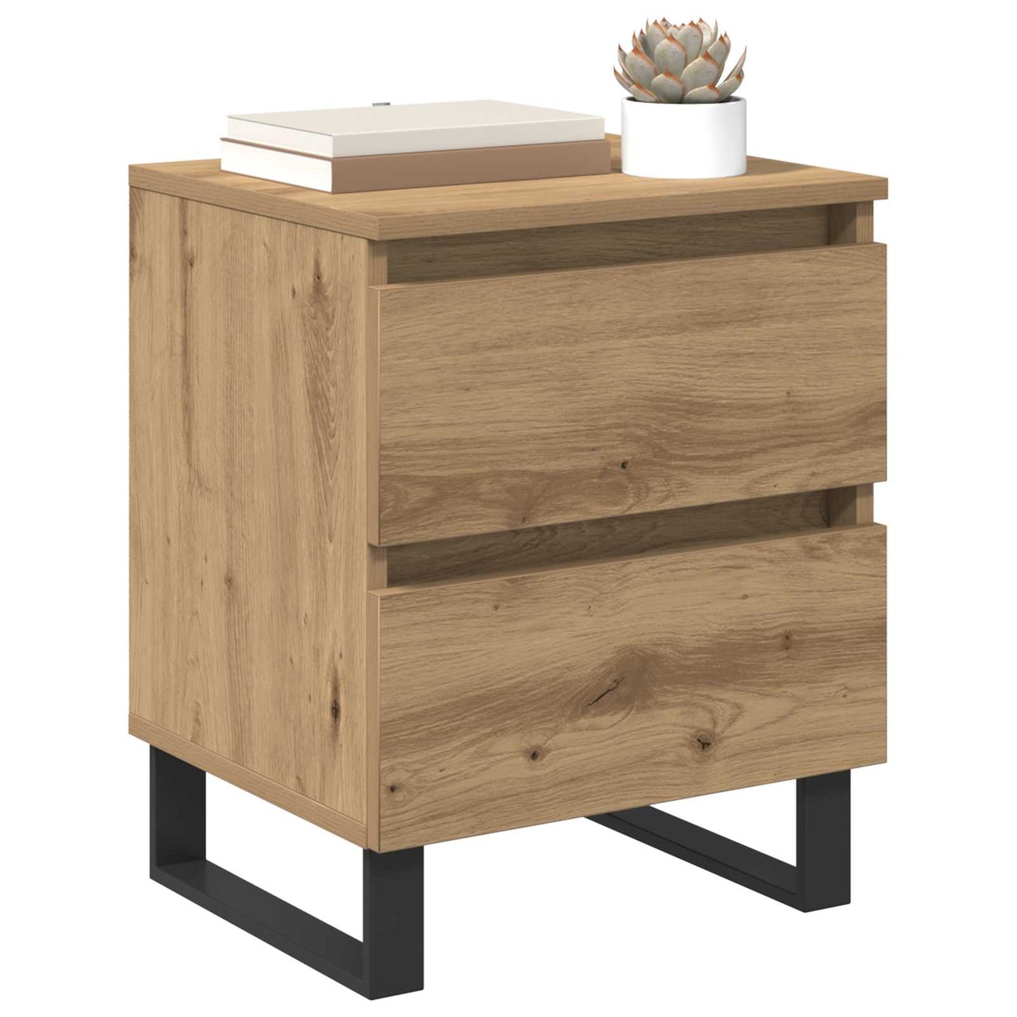 Nachtkastje 2 pcs Artisan Eiken 40 x 35 x 50 cm Bewerkt hout is nu te koop bij PeponiXL, paradijselijk wonen!