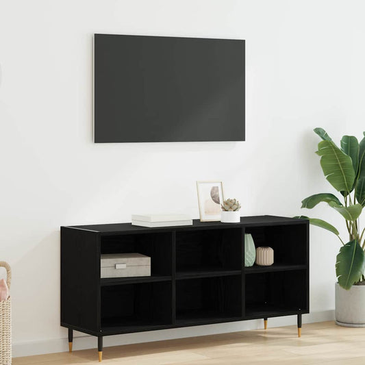 TV-kast Zwart Eiken 103,5 x 30 x 50 cm Bewerkt hout is nu te koop bij PeponiXL, paradijselijk wonen!