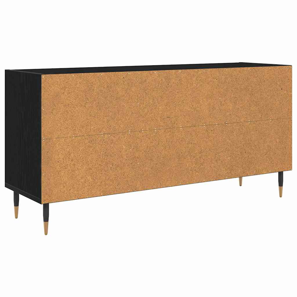 TV-kast Zwart Eiken 103,5 x 30 x 50 cm Bewerkt hout is nu te koop bij PeponiXL, paradijselijk wonen!