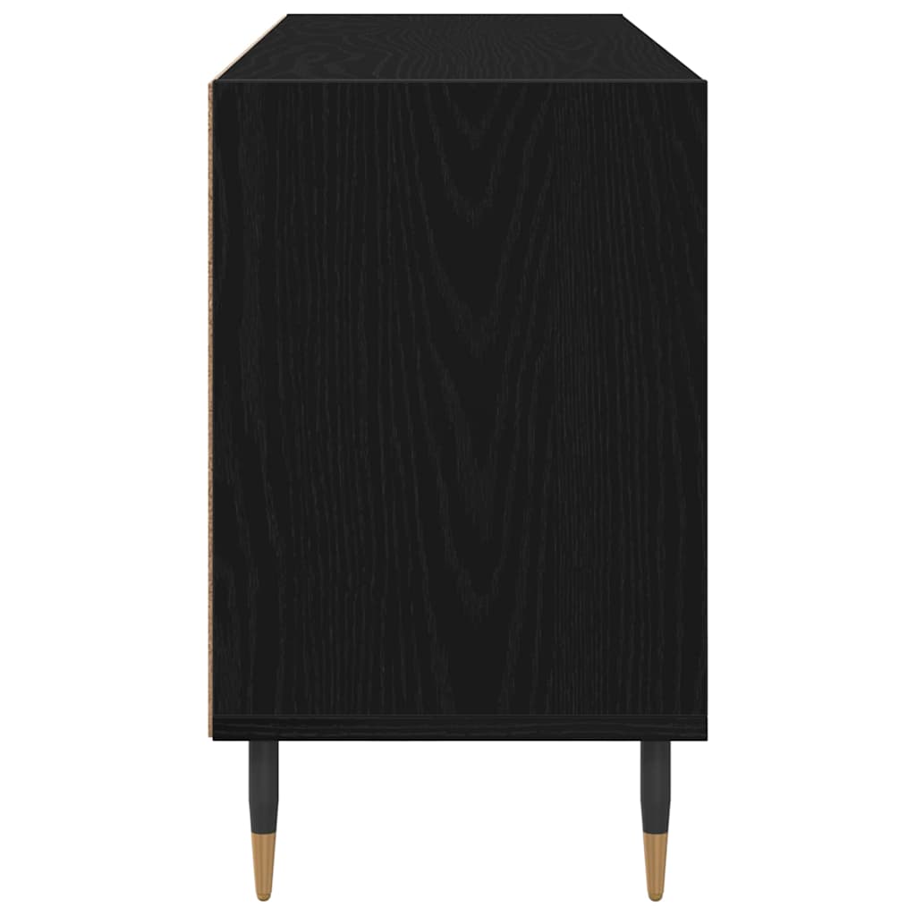 TV-kast Zwart Eiken 103,5 x 30 x 50 cm Bewerkt hout is nu te koop bij PeponiXL, paradijselijk wonen!
