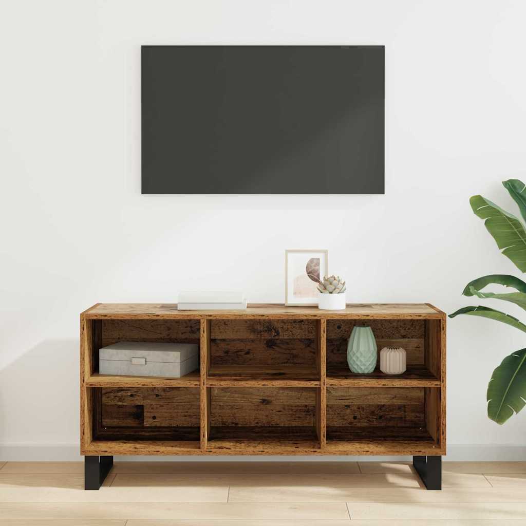 TV-kast Oud Hout 103,5 x 30 x 50 cm Bewerkt hout is nu te koop bij PeponiXL, paradijselijk wonen!