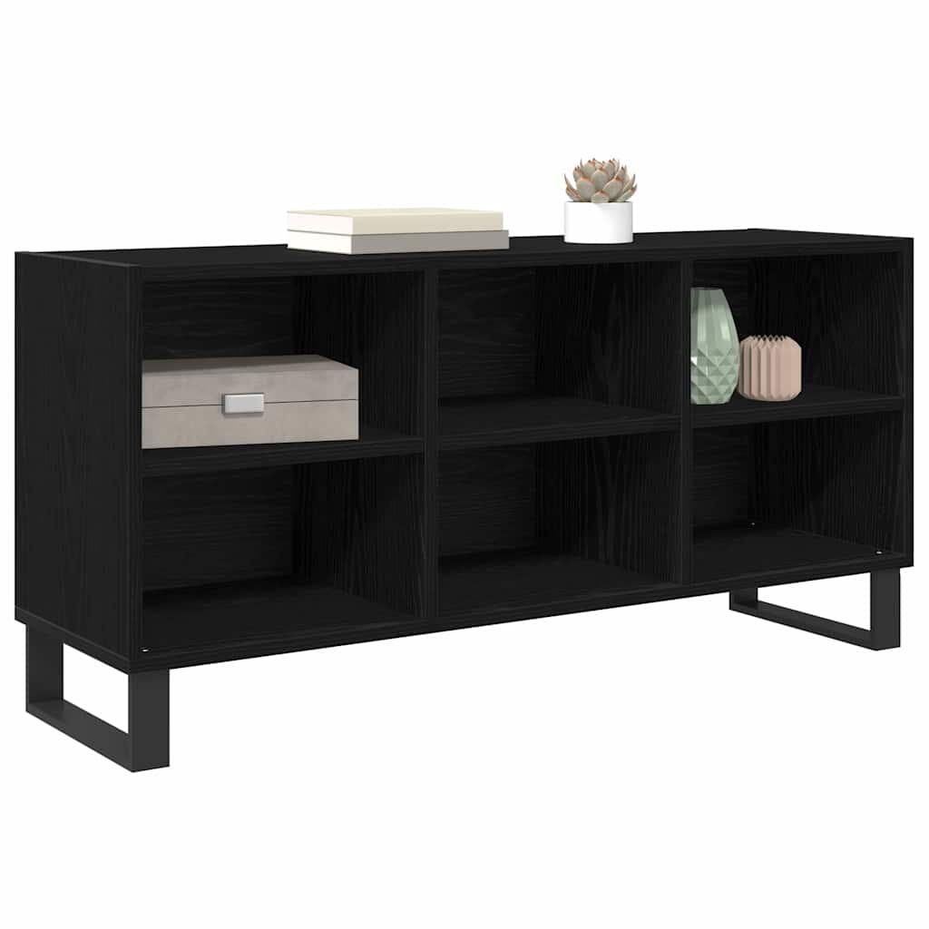 TV-kast Zwart Eiken 103,5 x 30 x 50 cm Bewerkt hout is nu te koop bij PeponiXL, paradijselijk wonen!