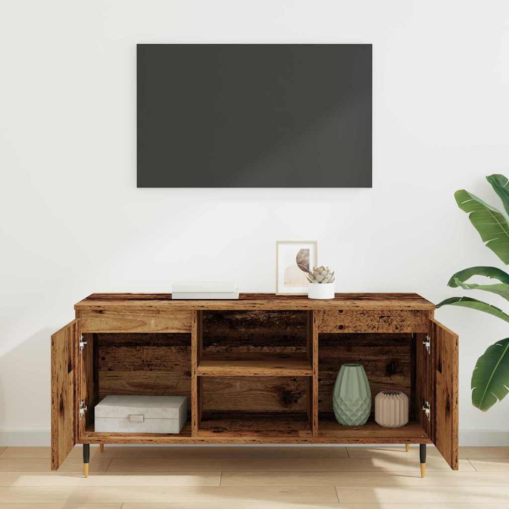 TV-kast Oud Hout 104 x 35 x 50 cm Bewerkt hout is nu te koop bij PeponiXL, paradijselijk wonen!