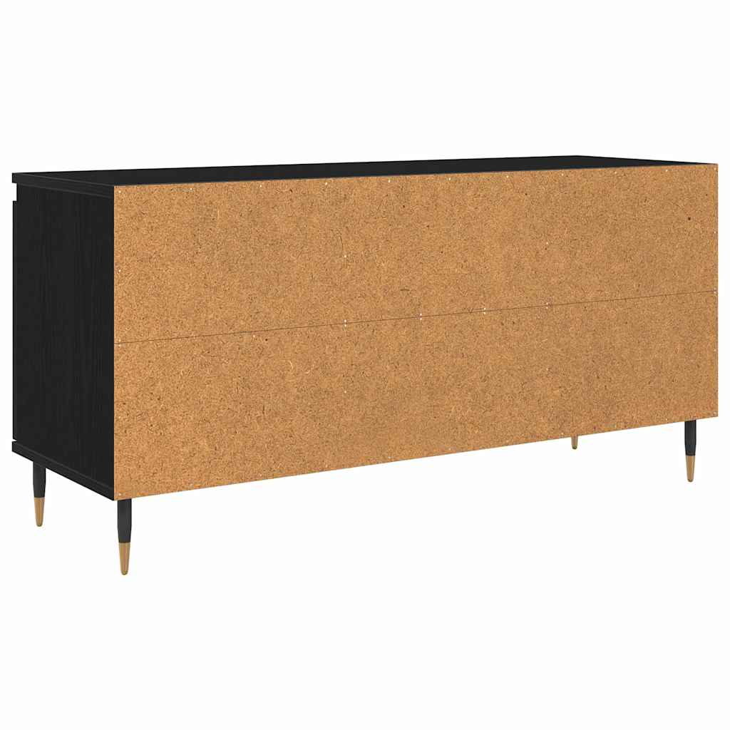 TV-kast Zwart Eiken 104 x 35 x 50 cm Bewerkt hout is nu te koop bij PeponiXL, paradijselijk wonen!