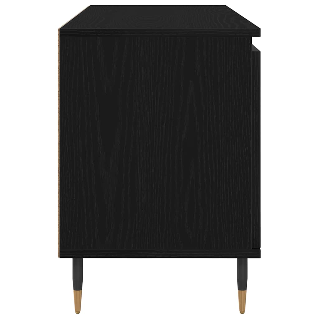 TV-kast Zwart Eiken 104 x 35 x 50 cm Bewerkt hout is nu te koop bij PeponiXL, paradijselijk wonen!