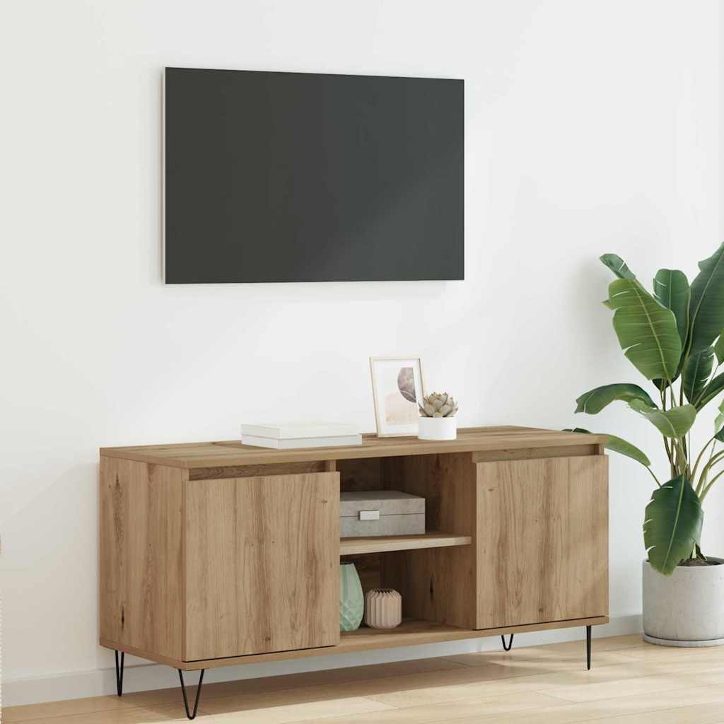 TV-kast Artisan Eiken 104 x 35 x 50 cm Bewerkt hout is nu te koop bij PeponiXL, paradijselijk wonen!