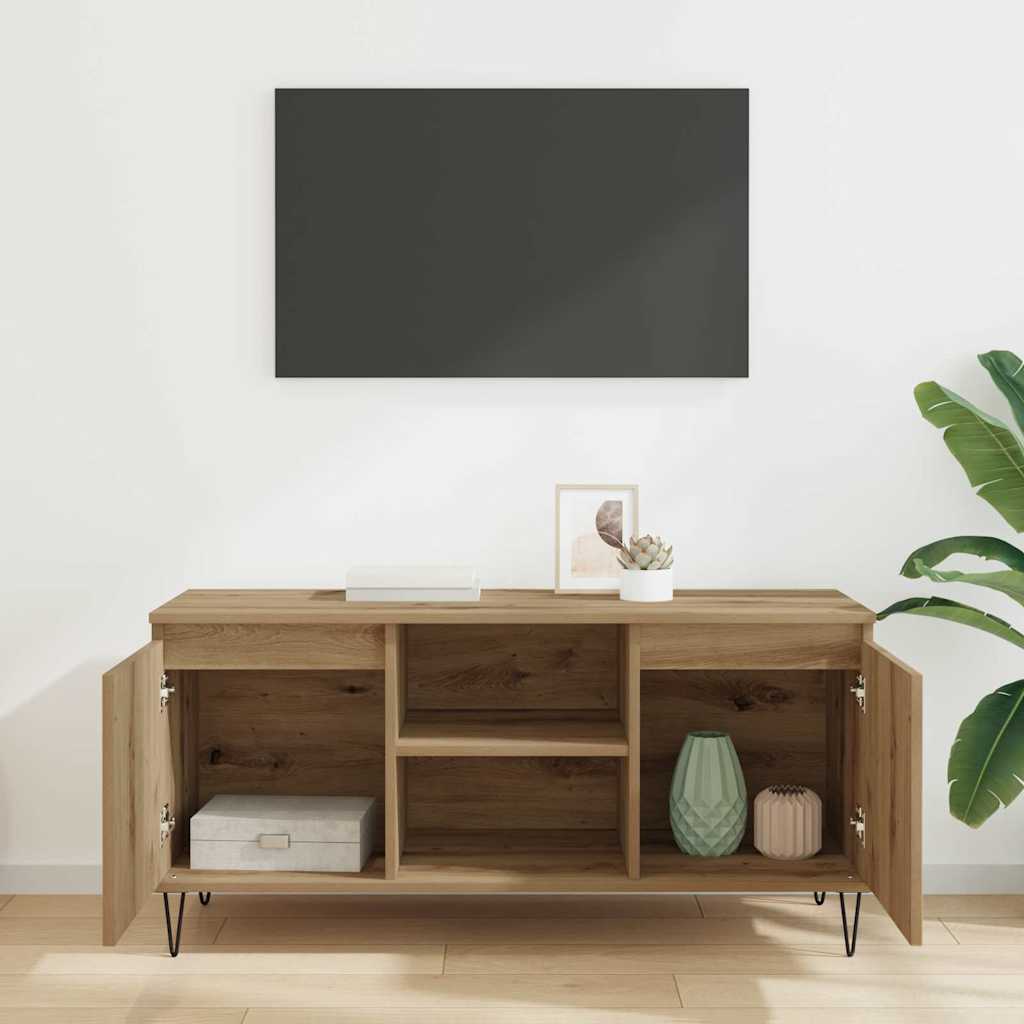 TV-kast Artisan Eiken 104 x 35 x 50 cm Bewerkt hout is nu te koop bij PeponiXL, paradijselijk wonen!