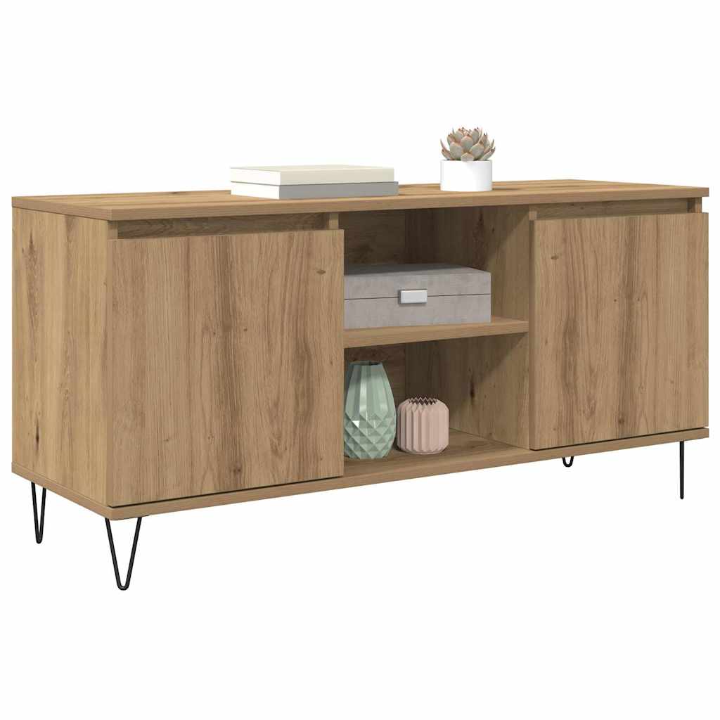 TV-kast Artisan Eiken 104 x 35 x 50 cm Bewerkt hout is nu te koop bij PeponiXL, paradijselijk wonen!