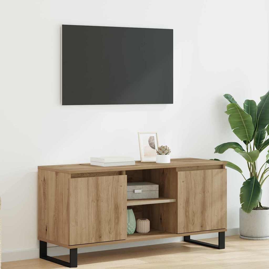 TV-kast Artisan Eiken 104 x 35 x 50 cm Bewerkt hout is nu te koop bij PeponiXL, paradijselijk wonen!