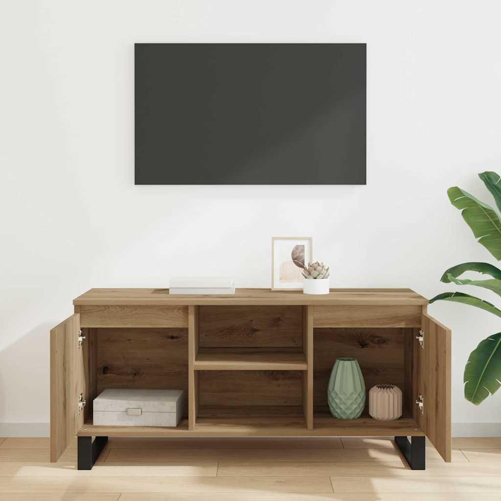 TV-kast Artisan Eiken 104 x 35 x 50 cm Bewerkt hout is nu te koop bij PeponiXL, paradijselijk wonen!