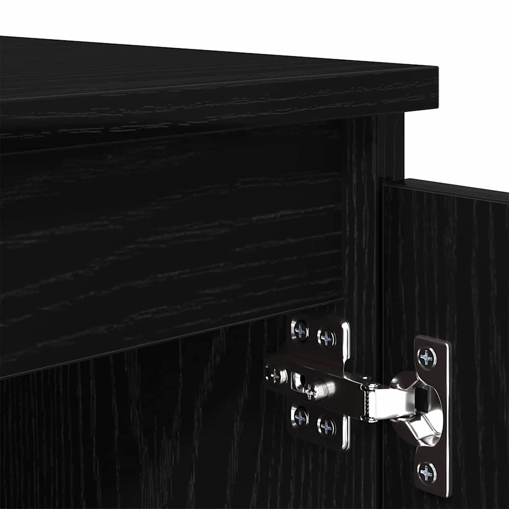 TV-kast Zwart Eiken 104 x 35 x 50 cm Bewerkt hout is nu te koop bij PeponiXL, paradijselijk wonen!