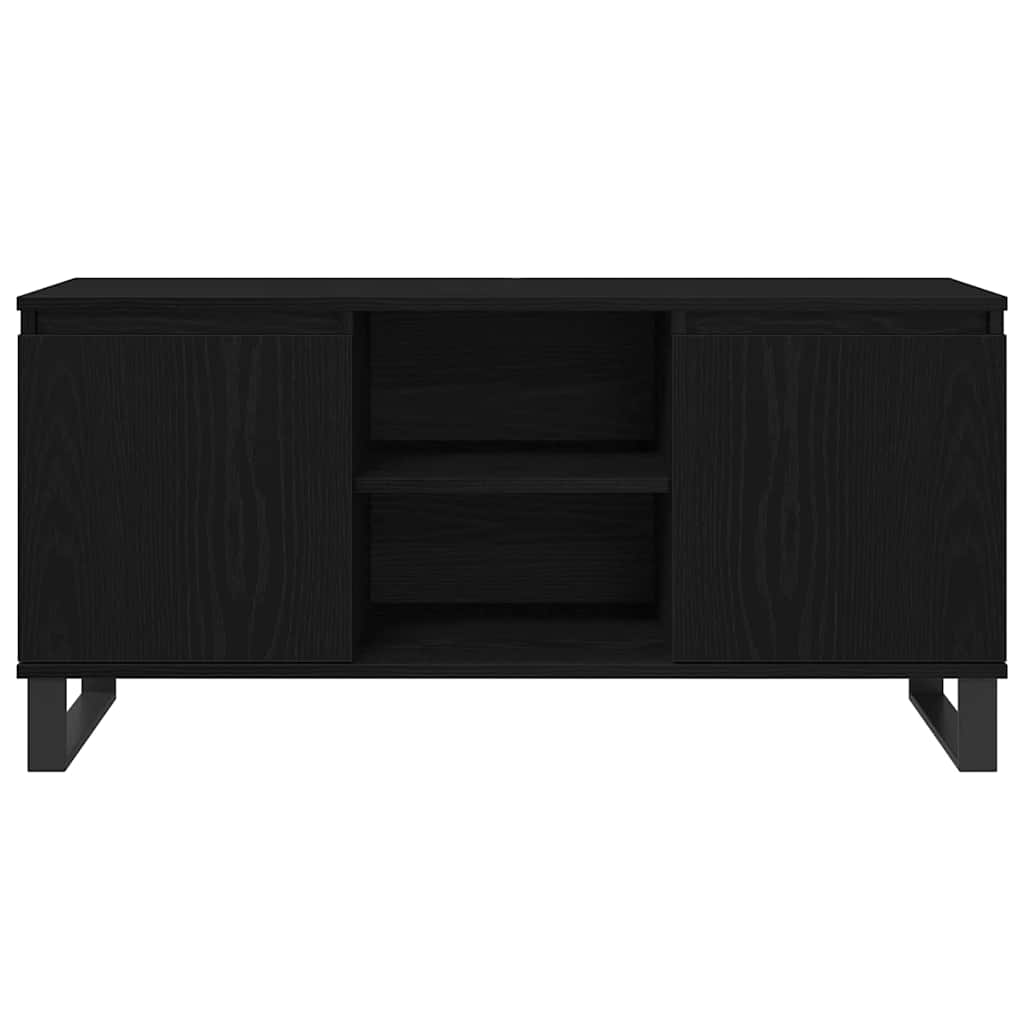 TV-kast Zwart Eiken 104 x 35 x 50 cm Bewerkt hout is nu te koop bij PeponiXL, paradijselijk wonen!