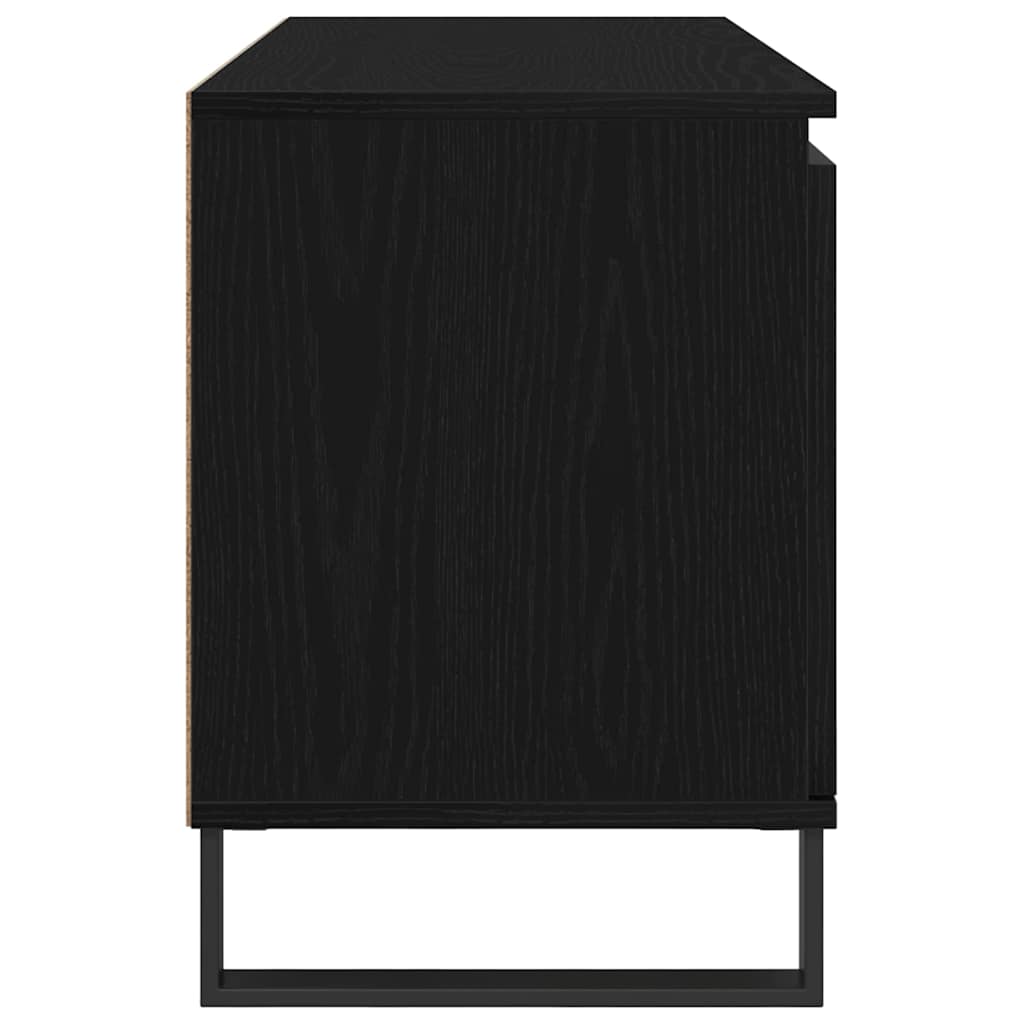 TV-kast Zwart Eiken 104 x 35 x 50 cm Bewerkt hout is nu te koop bij PeponiXL, paradijselijk wonen!