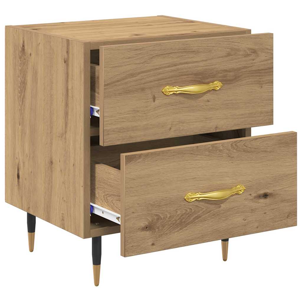 Nachtkastje 2 pcs Artisan Eiken 40 x 35 x 47,5 cm Bewerkt hout is nu te koop bij PeponiXL, paradijselijk wonen!