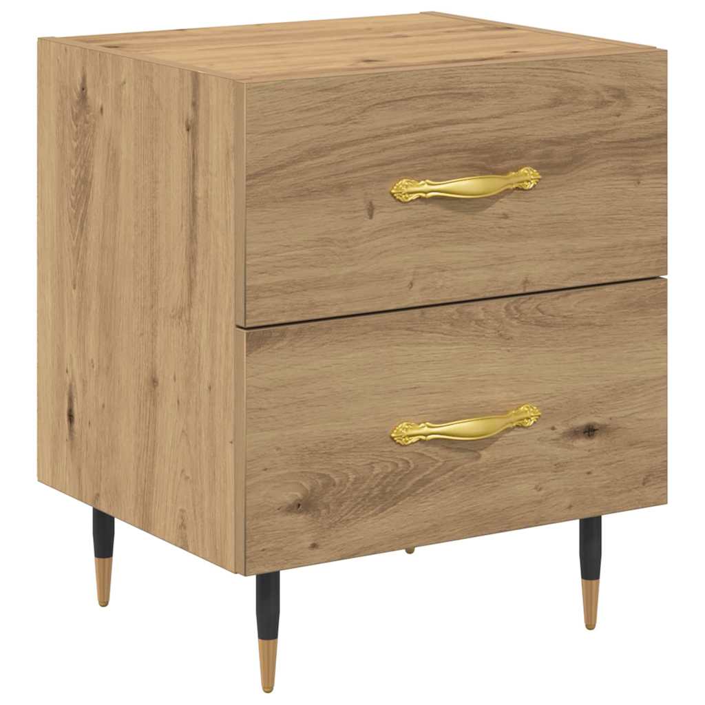 Nachtkastje 2 pcs Artisan Eiken 40 x 35 x 47,5 cm Bewerkt hout is nu te koop bij PeponiXL, paradijselijk wonen!