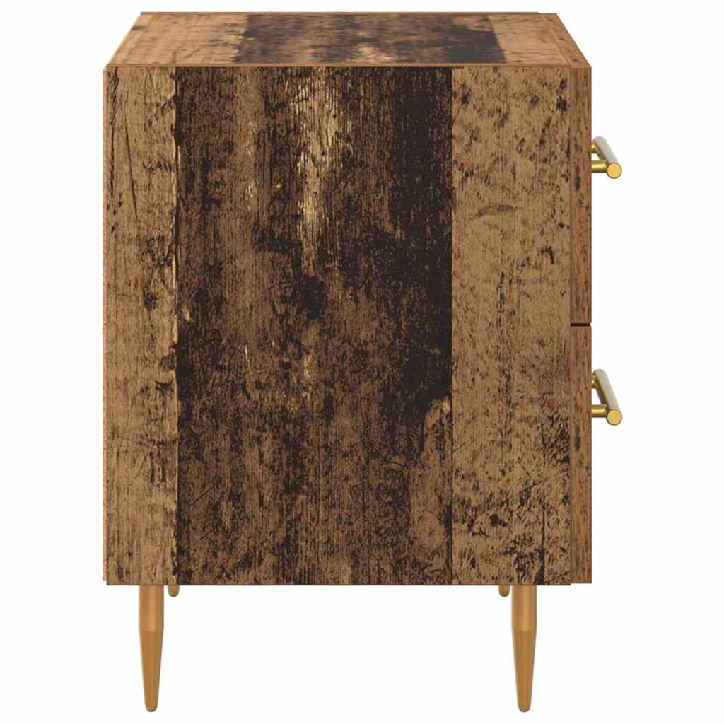 Nachtkastje met lade Oud Hout 40 x 35 x 47,5 cm Bewerkt hout is nu te koop bij PeponiXL, paradijselijk wonen!