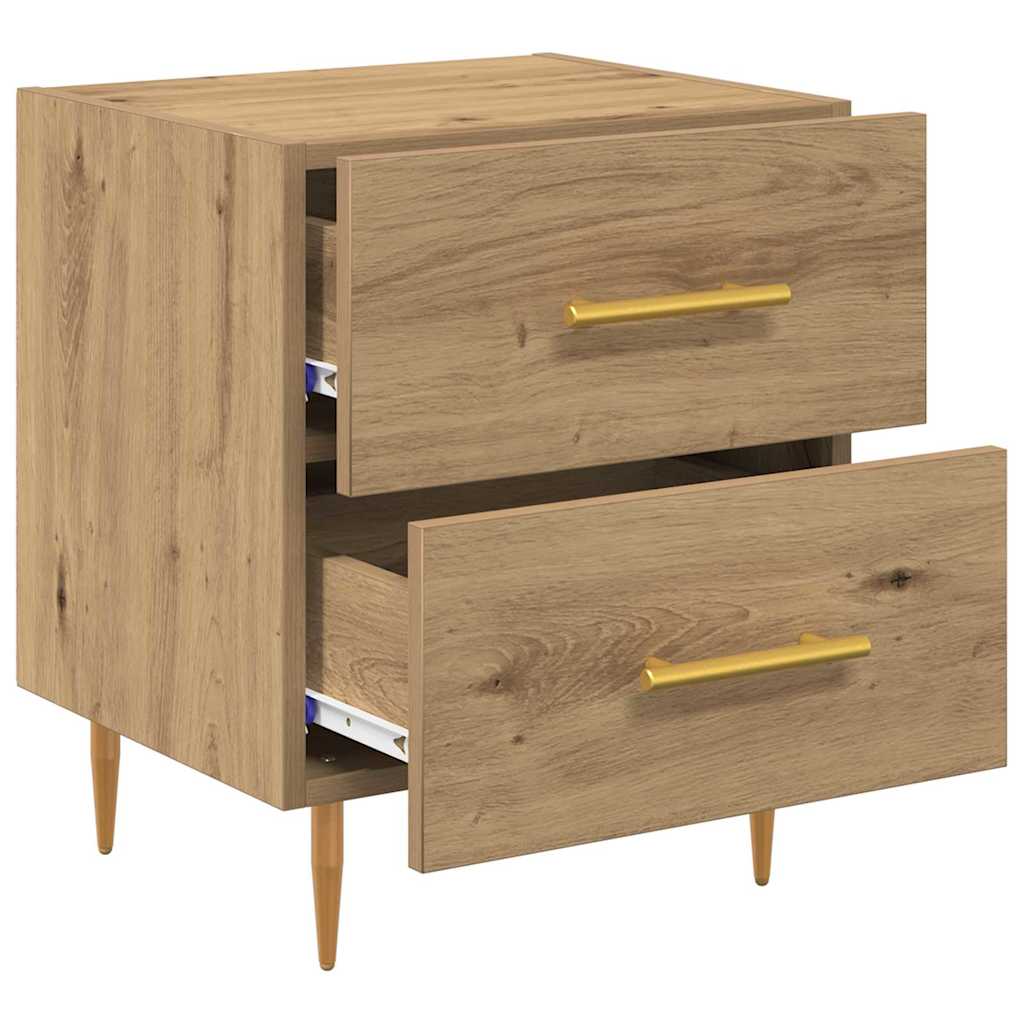 Nachtkastje 2 pcs Artisan Eiken 40 x 35 x 47,5 cm Bewerkt hout is nu te koop bij PeponiXL, paradijselijk wonen!