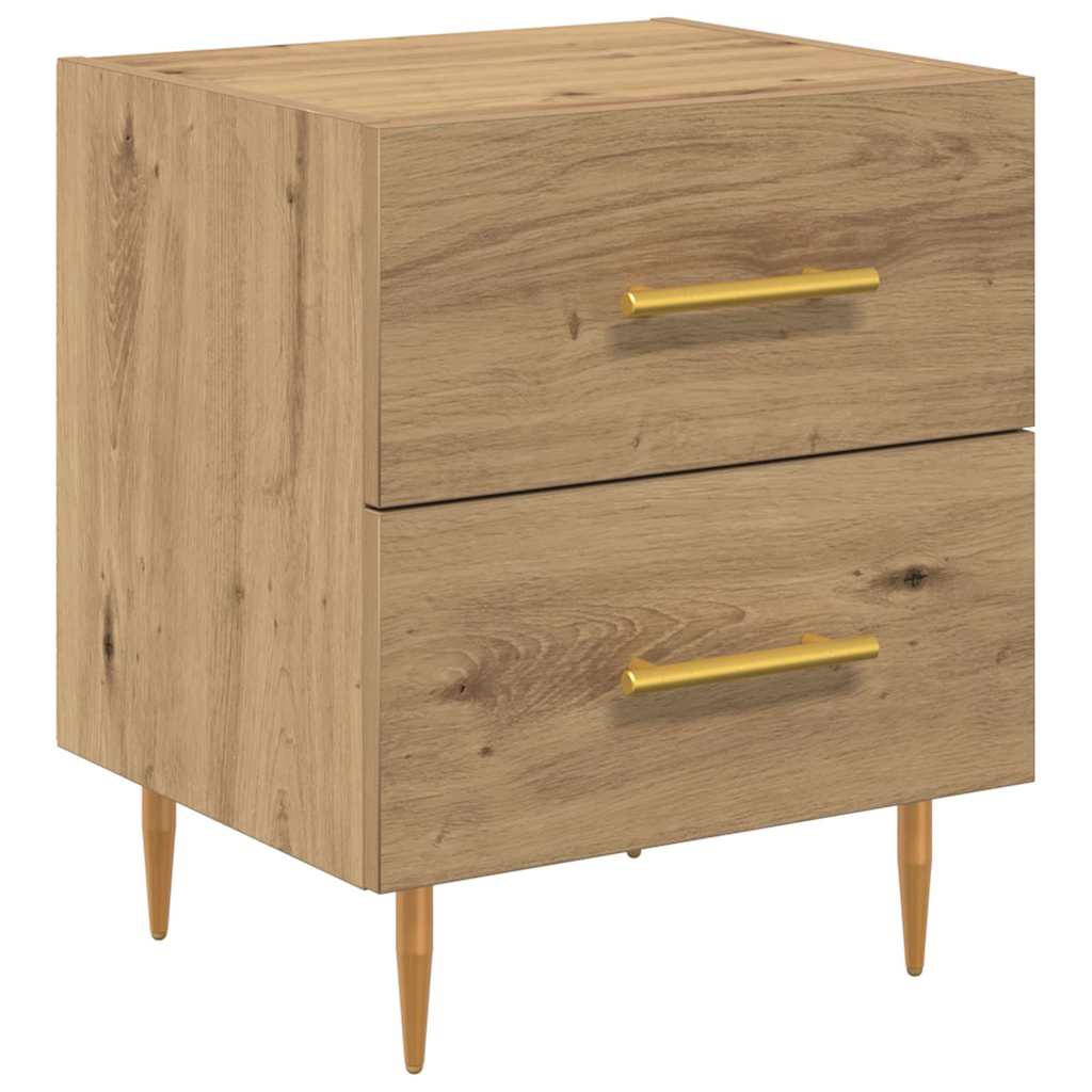 Nachtkastje 2 pcs Artisan Eiken 40 x 35 x 47,5 cm Bewerkt hout is nu te koop bij PeponiXL, paradijselijk wonen!