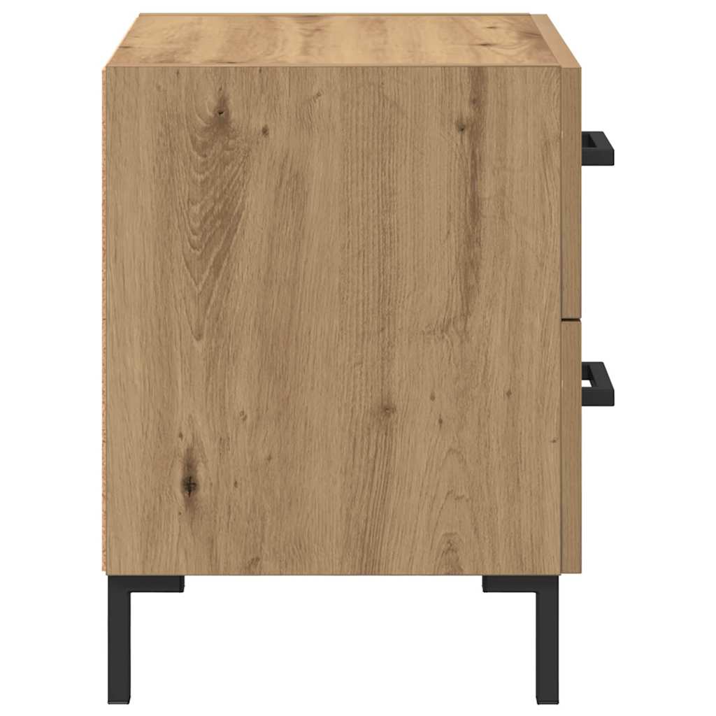 Nachtkastje 2 pcs Artisan Eiken 40 x 35 x 47,5 cm Bewerkt hout is nu te koop bij PeponiXL, paradijselijk wonen!