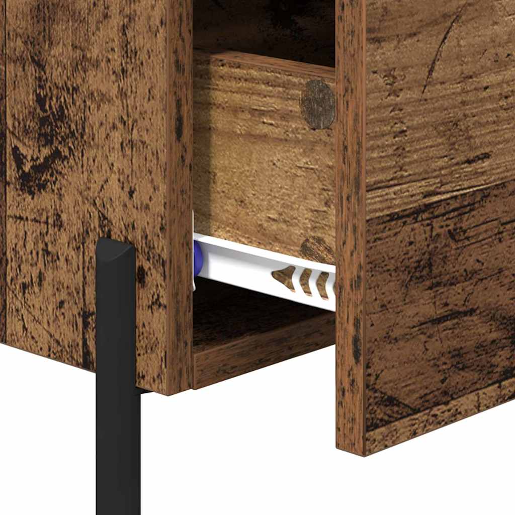 Nachtkastje met lade Oudhout 40 x 35 x 47,5 cm Bewerkt hout is nu te koop bij PeponiXL, paradijselijk wonen!