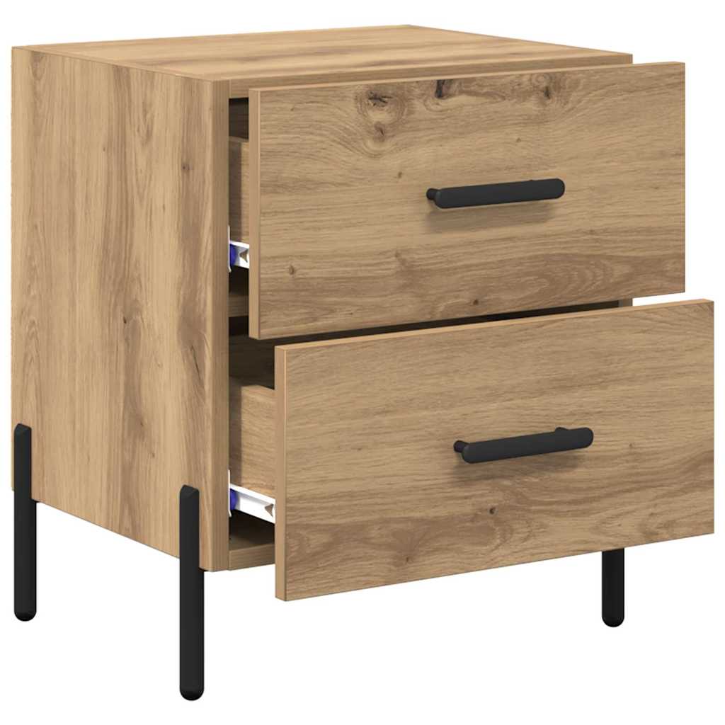 Nachtkastje 2 pcs Artisan Eiken 40 x 35 x 47,5 cm Bewerkt hout is nu te koop bij PeponiXL, paradijselijk wonen!