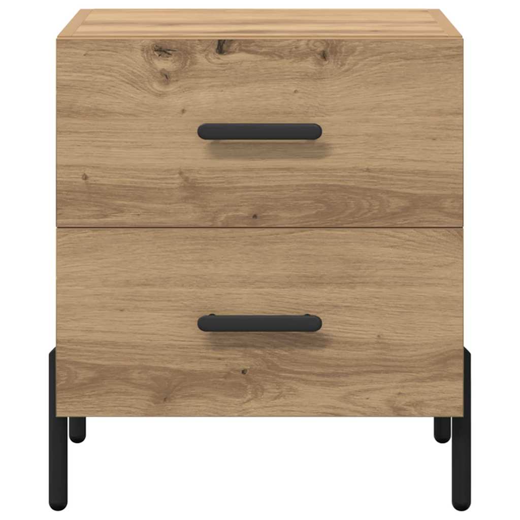 Nachtkastje 2 pcs Artisan Eiken 40 x 35 x 47,5 cm Bewerkt hout is nu te koop bij PeponiXL, paradijselijk wonen!