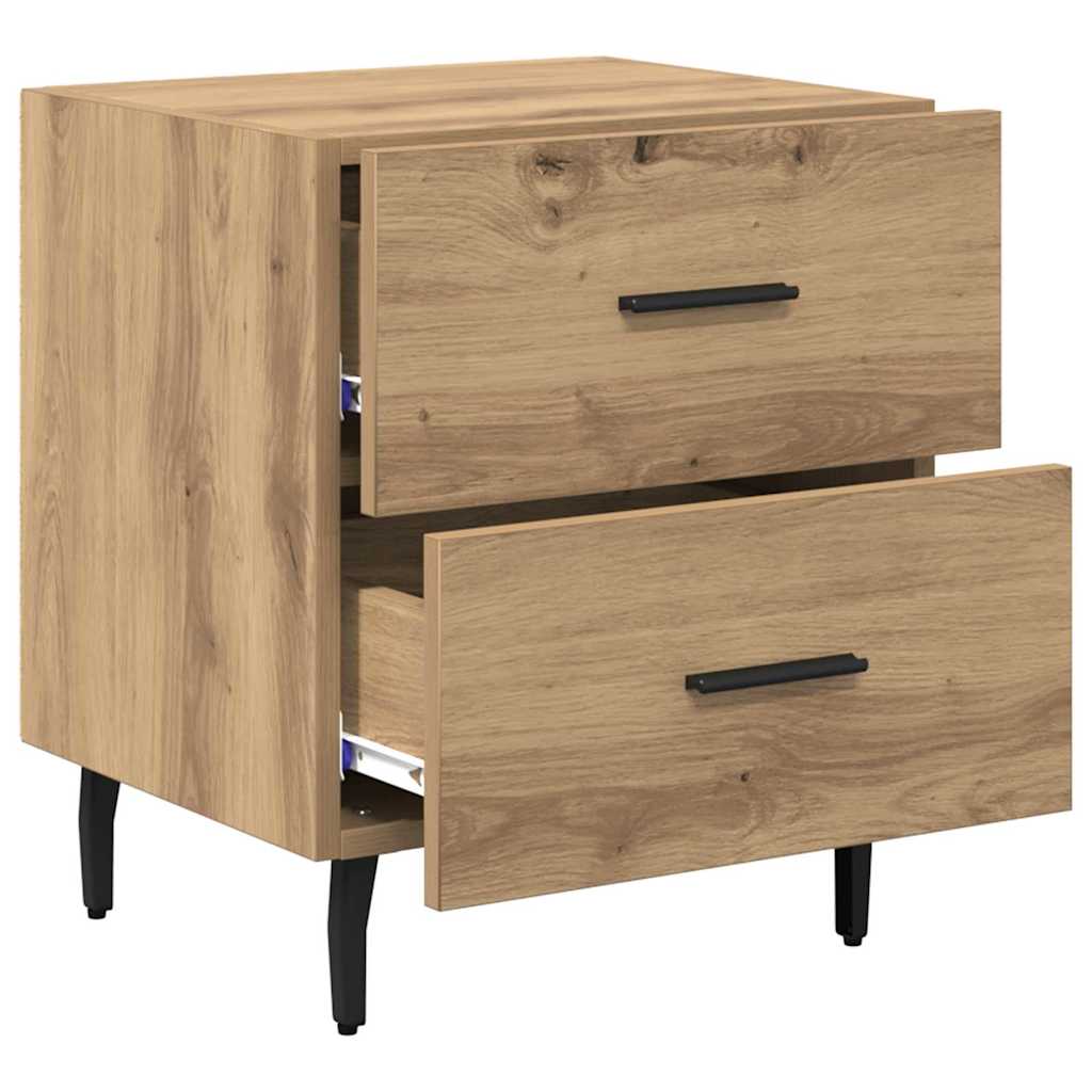 Nachtkastje 2 pcs Artisan Eiken 40 x 35 x 47,5 cm Bewerkt hout is nu te koop bij PeponiXL, paradijselijk wonen!