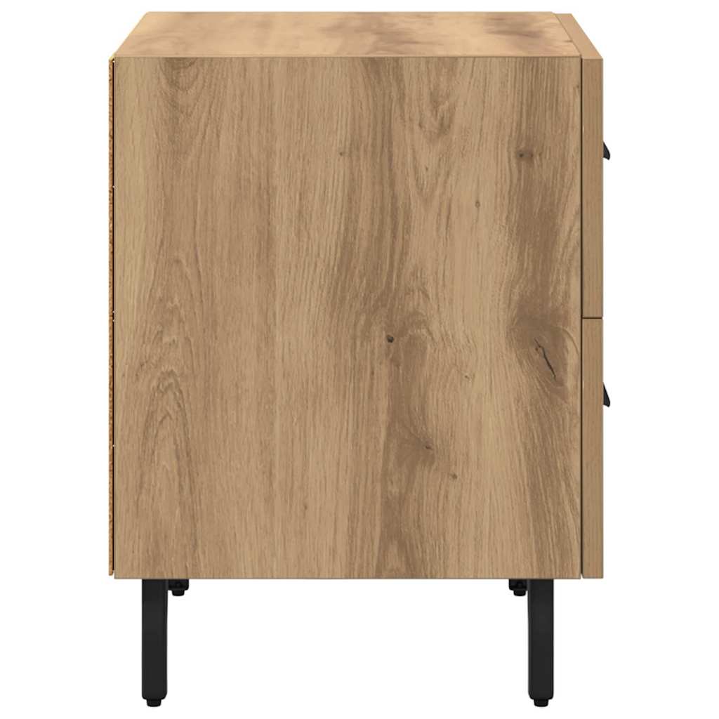 Nachtkastje 2 pcs Artisan Eiken 40 x 35 x 47,5 cm Bewerkt hout is nu te koop bij PeponiXL, paradijselijk wonen!